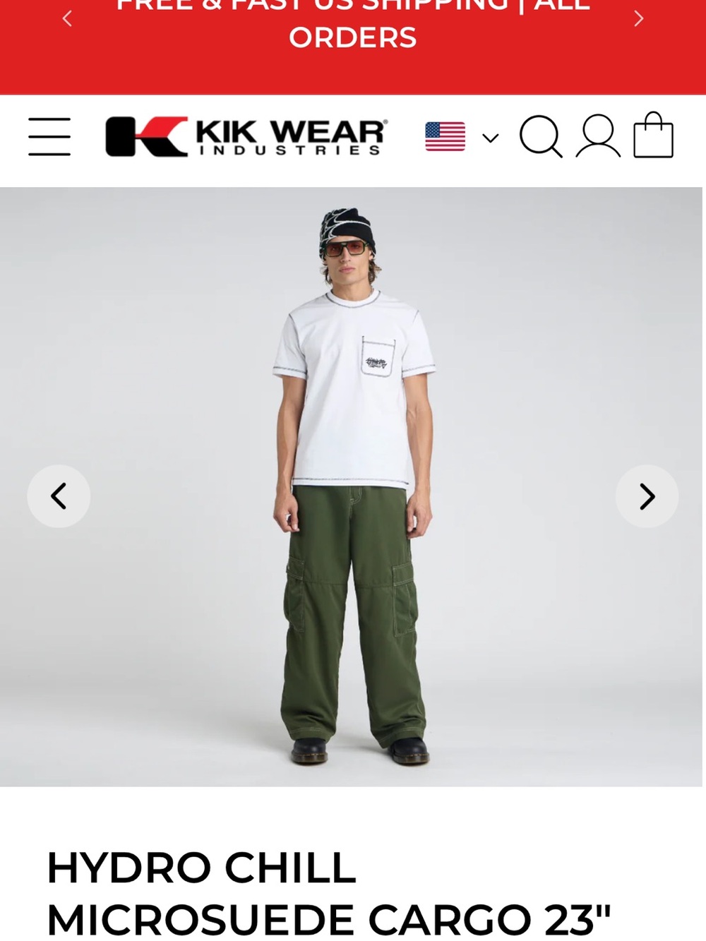 Kik Wear Hydro Chill Green Cargo Pants - Men